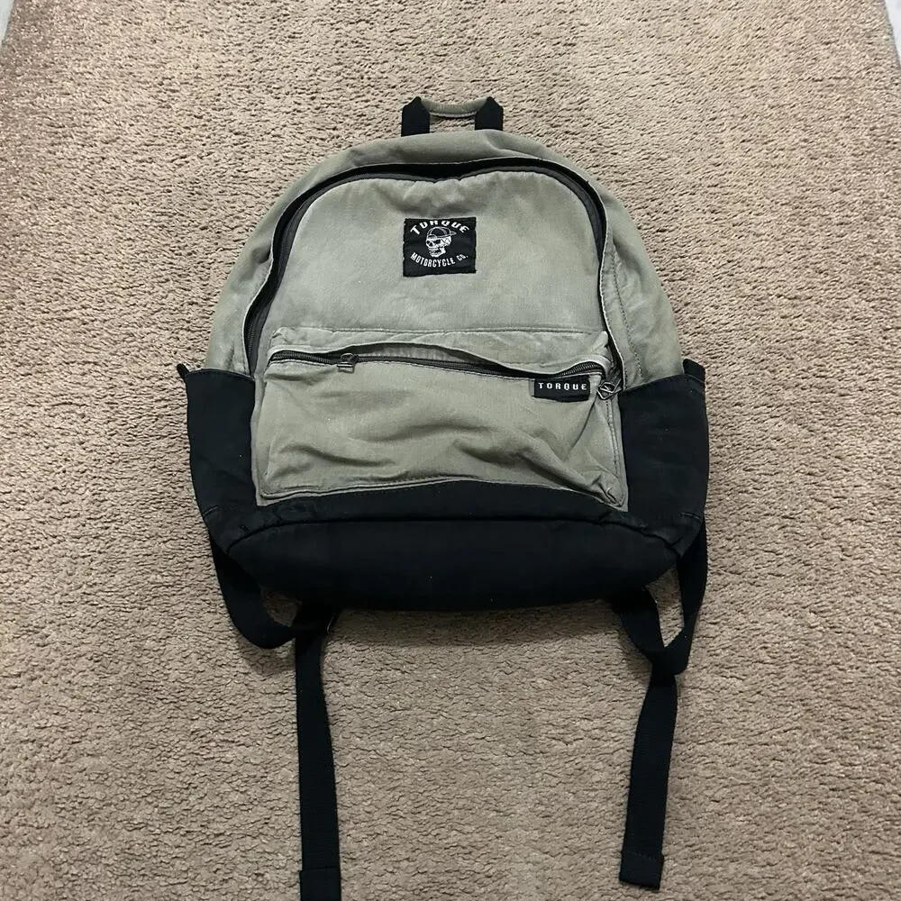 Torque Motorcycle Co. Canvas Backpack Dri Duck Green
